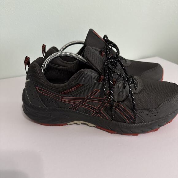 Asics Gel Venture 9 Trail Running Shoes Grey Black Red Size 12 Extra Wide Ortho - Picture 3 of 7